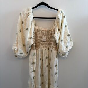 Free People Dahlia Embroidered Maxi Dress
